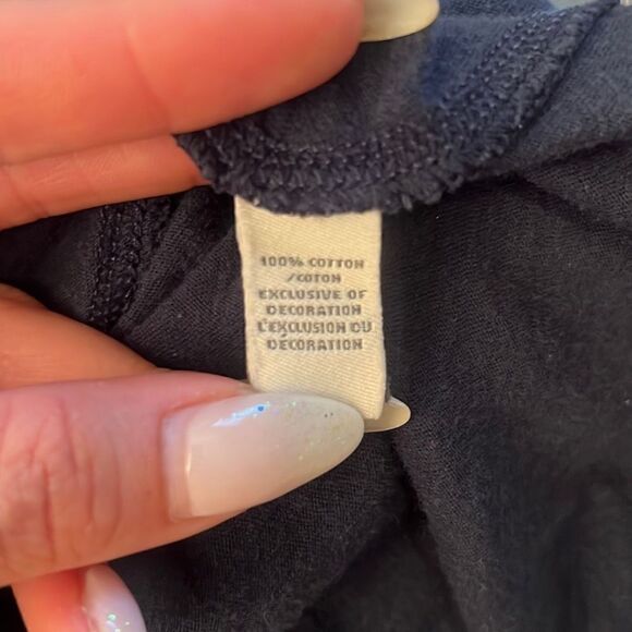 Abercrombie & Fitch Women's Navy Blue Cotton Plunging V Neck Shirt - Picture 7 of 7